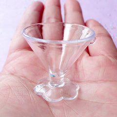 Miniature Sundae Cup Charms | Clear Parfatit Cups | Dollhouse Dessert Craft (4 pcs / 30mm x 27mm)