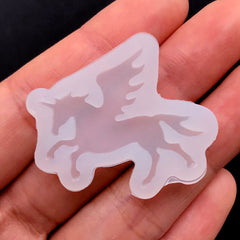 Winged Unicorn Silicone Mold | Horned Pegasus Mold | UV Resin Mould | Magical Girl Craft Supplies | Soft Mold (34mm x 29mm)