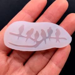Bird on Branch Silicone Mold | UV Resin Soft Mold | Nature Animal Mold | Resin Jewelry Making (49mm x 20mm)