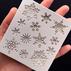 Assorted Snowflake Mold (13 Cavity) | Christmas Silicone Mold | Winter Embellishment Mold | Food Safe Mould | Epoxy Resin Craft