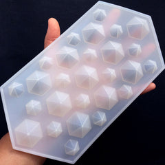 3D Diamond Silicone Mold in 2 Sizes (27 Cavity) | Flexible Mould for Resin Jewelry