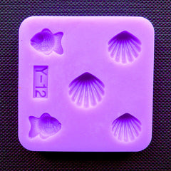 Marine Life Silicone Mold (5 Cavity) | Fish and Sea Shell Flexible Mould | Resin Crafts & Clay Jewelry Making