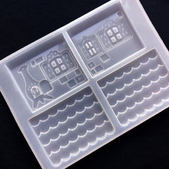 Gingerbread House Silicone Mold | Christmas Decoration | Epoxy Resin Craft Supplies | Clear Soft Mold for UV Resin