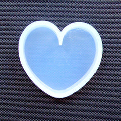 Silicone Heart Mould | Flexible Kawaii Cabochon Mold | Resin Craft Supply (31mm x 28mm)