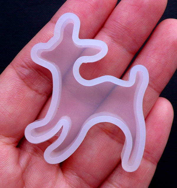 Flexible Deer Mould | Silicone Animal Mold | Doe Cabochon Making | Kawaii Decoden Supplies (35mm x 41mm)