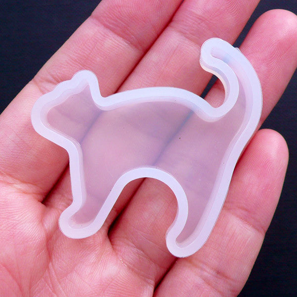 Flexible Mold Supplies | Cat Silicone Mould | Animal Cabochon Making | Resin Decoden Piece DIY (41mm x 40mm)