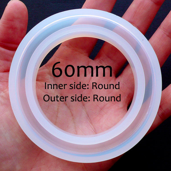 Resin Bangle Bracelet Silicone Mold | Flexible Jewelry Mould | Epoxy Resin Mold Supplies | DIY Jewellery Craft Tool (60mm)