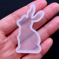 Kawaii Flexible Mold | Rabbit Silicone Mould | Bunny Resin Cabochon Making & Easter Jewelry DIY (25mm x 48mm)