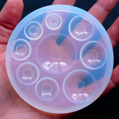 Round Cabochon Mold (9 Cavity) | Dome Cabochon Mould | Flexible Silicone Mold | Resin Jewellery DIY (10mm to 30mm)