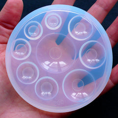 Round Cabochon Mold (9 Cavity) | Dome Cabochon Mould | Flexible Silicone Mold | Resin Jewellery DIY (10mm to 30mm)