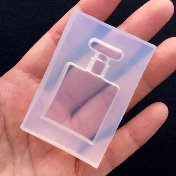 Eau de Parfum Bottle Silicone Mold | Rectangular Perfume Mould | Kawaii UV Resin Mold | Clear Soft Mold (28mm x 44mm)