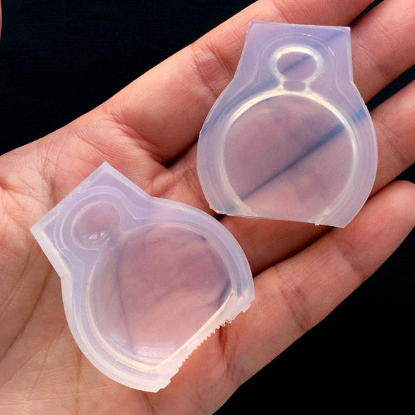 Round Perfume Bottle Silicone Mold | 3D Eau de Parfum Mold | UV Resin Mould | Kawaii Craft Supplies (28mm x 35mm)