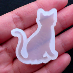 Cat Flexible Mold | Kitty Cabochon Mold | Kitten Mold | Animal Decoden Mould | Epoxy Resin Silicone Mould | UV Resin Crafts | Kawaii Craft Supplies (29mm x 34mm)