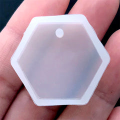 Hexagon Charm Silicone Mold | Geometry Pendant Mold | Epoxy Resin Charm Mould | Clear UV Resin Mold | Flexible Jewelry Mold (28mm x 25mm)