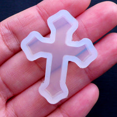 Latin Cross Silicone Mold | Flexible Christmas Mould | Kawaii Gothic Jewellery Mold | Halloween Decoden | Religion Mold | Christian Mold (27mm x 35mm)
