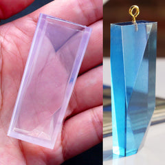 Resin Pendant Mold | Irregular Faceted Rectangular Silicone Mold | Clear Resin Jewelry Mold | Modern Geometric Jewellery Making | Flexible Epoxy Resin Mould | Resin Crafts (16mm x 47mm)