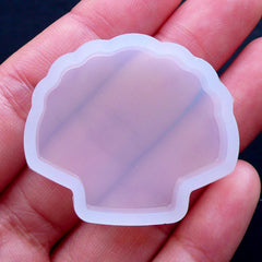 Scallop Mold | Seashell Silicone Mould | Mermaid Decoden Cabochon DIY | Flexible UV Resin Mold | Kawaii Epoxy Resin Mold | Marine Jewelry (34mm x 30mm)