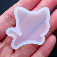 UV Resin Mold | Cat with Big Head Flexible Mould | Animal Silicone Mold | Epoxy Resin Craft | Decoden Cabochon Making | Resin Jewellery DIY (34mm x 34mm)