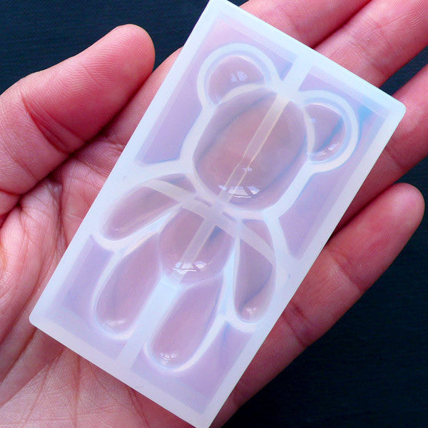 Kawaii Bear Mold | Decoden Mold | UV Resin Mould | Flexible Epoxy Resin Mold | Clear Silicone Mold | Animal Cabochon Mold (34mm x 56mm)