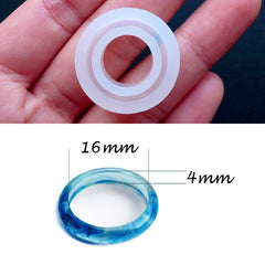 Resin Ring Mold | Create Your Own Ring | Resin Jewellery Silicone Mold | Flexible Jewelry Mould | Epoxy Resin Craft | Clear UV Resin Mold (Size 16mm)