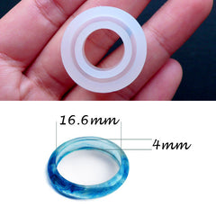 Create Your Own Ring | Ring Jewelry Mold | Resin Silicone Mold | Flexible Jewellery Mould | Epoxy Resin Art | UV Resin Crafts | Clear Mold Supplies (Size 16.6mm)