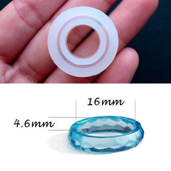 Faceted Ring Mold | Make Your Own Ring | Resin Jewelry Silicone Mold | Flexible Jewellery Mould | Clear Epoxy Resin Mould | UV Resin Craft (Size 16mm)
