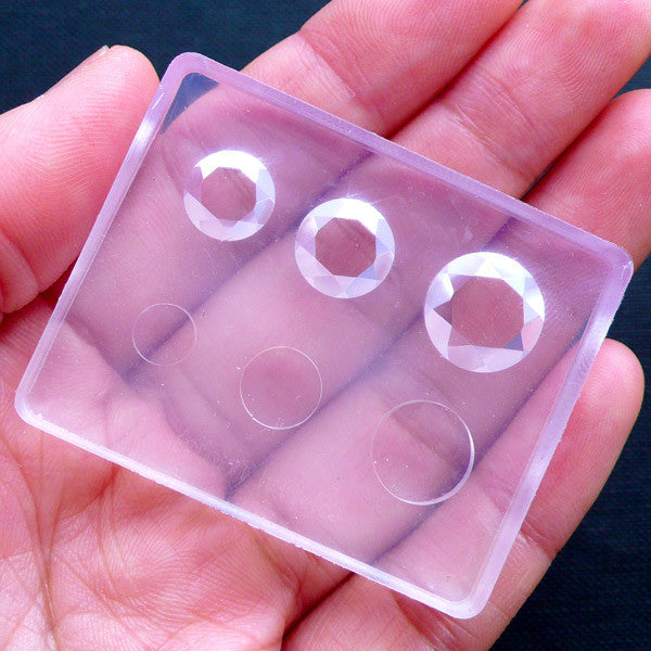 Round Gems & Flat Circle Silicone Molds (6 Cavity) | Resin Jewelry Mould | Silicone Soft Mold | Flexible Rhinestone Mold