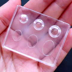 Mini Round Dome Mold & Flat Oval Silicone Mould (6 Cavity) | UV Resin Clear Mold | Flexible Cabochon Molds | Kawaii Soft Mold