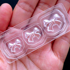 Ribbon Soft Molds (3 Cavity) | Kawaii Resin Flexible Mould | Clear Silicone Mold | UV Resin Craft Supplies