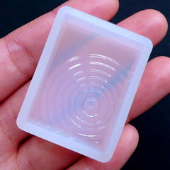 Water Effect Flexible Mold in Rectangle Shape | Rectangular Mold with Water Ripple | Epoxy Resin Jewellery Making | Clear UV Resin Silicone Mould (25mm x 34mm)