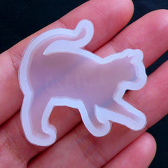 Cat UV Resin Mold | Kawaii Cabochon Mould | Animal Mold | Flexible Epoxy Resin Mold | Soft Silicone Mold (34mm x 31mm)