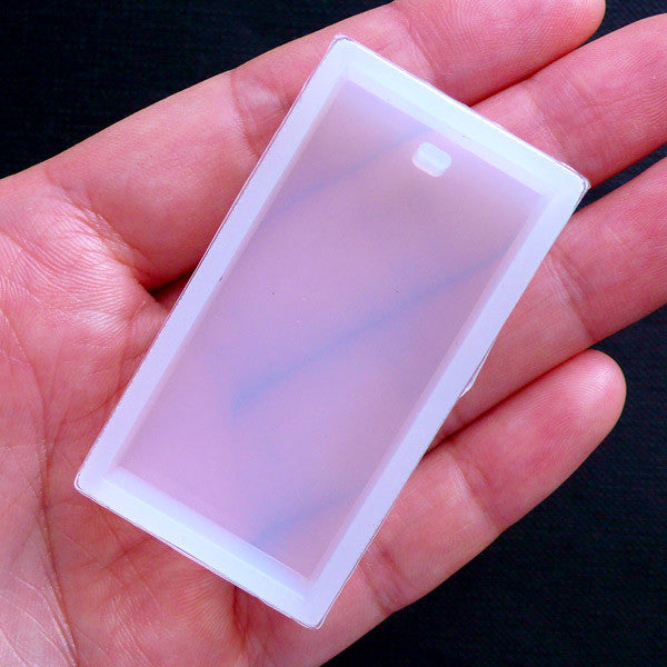 Rectangle Pendant Mold | Rectangular Charm Mould | Epoxy Resin Jewellery Mold | Clear Silicone Mould | UV Resin Craft Supplies (24mm x 49mm)