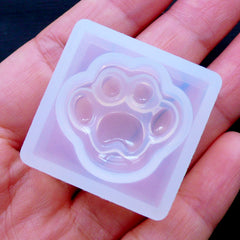 Paw Mold | Kawaii Resin Cabochon DIY | Animal Silicone Mould | Soft Clear UV Resin Mold | Decoden Supplies (23mm x 22mm)
