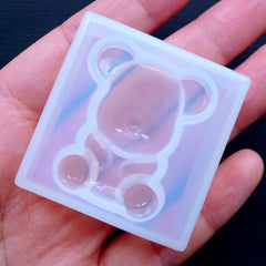 Kawaii Bear Silicone Mold | Animal Cabochon Mold | Epoxy Resin Mould | Soft Clear Mold | Decoden Craft Supplies (26mm x 33mm)
