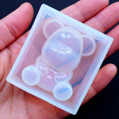Bear Silicone Mold | Kawaii Resin Mold | Animal Cabochon Mould | Clear UV Resin Mold | Decoden Mold (35mm x 43mm)