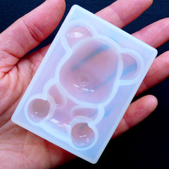 Large Bear Flexible Mold | Soft Resin Mold | Kawaii Animal Mold | Decoden Cabochon DIY | Epoxy Resin Supplies (41mm x 54mm)