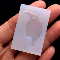 Crow Silicone Mold | Bird Mold | Soft Clear Mold for UV Resin | Halloween Mould | Gothic Cabochon Mold (22mm x 33mm)