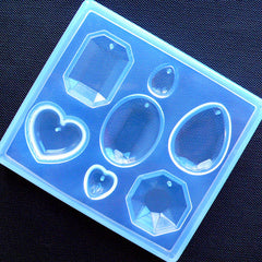 Jewel Mold (7 Cavity) | Gem Mold | Faceted Rhinestone Mold | Crystal Mold | Gemstone Mold | Flexible UV Resin Mould | Epoxy Resin Silicone Mould