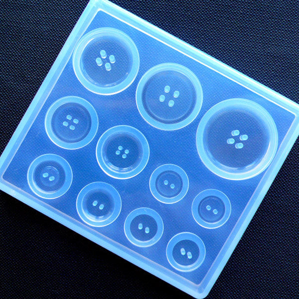Button Molds Round Sewing Button Mold (11 Cavity) | DIY Resin Buttons | UV Resin Si ...