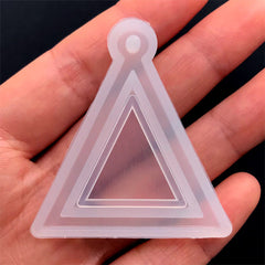 Triangle Open Back Bezel Mold | Geometric Charm Silicone Mold | Geometry Pendant Mould | Resin Jewellery Mold (42mm x 46mm)