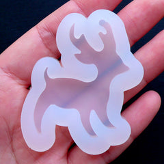 Reindeer Silicone Mold | Flexible Epoxy Resin Mould | Kawaii Clear Soft Mold | Christmas Cabochon Mold (38mm x 48mm)