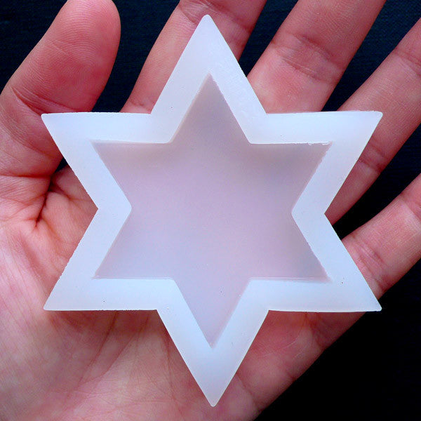 Six Point Star Silicone Mould | Hexagram Mold | Sexagram Flexible Mold | Epoxy Resin Art Supplies (50mm x 58mm)