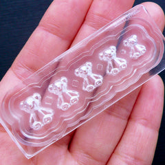 Tiny Mini Bear Toy Flexible Mold (5 Cavity) | Animal Mold | Kawaii UV Resin Silicone Mold | Clear Soft Mould (7mm to 11mm)
