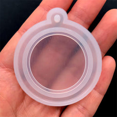 Round Open Bezel Silicone Mold | Hollow Deco Frame Mold | Outlined Circle Charm Mold | Resin Jewellery Mold (44mm x 50mm)