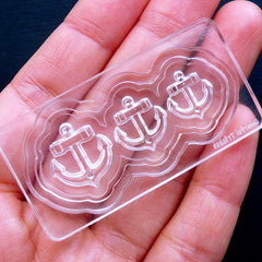 Silicone Anchor Mold (3 Cavity) | Flexible Nautical Mold | Tiny Mini UV Resin Mold | Kawaii Soft Mould (11mm to 15mm)