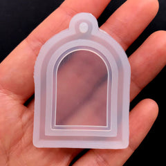 Bird Cage Open Bezel Soft Mold | Deco Frame Silicone Mould | Outline Pendant Mold | Resin Jewellery Making | Clear Flexible Mold (34mm x 50mm)