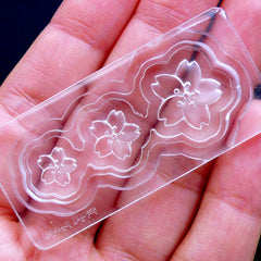 Small Sakura Mold (3 Cavity) | Mini Cherry Blossom Mold | Flower Silicone Mold | Flexible Floral Mould | Kawaii UV Resin Craft Supplies (8mm to 13.5mm)