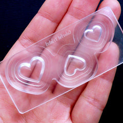 Small Puffy Heart Mold (3 Cavity) | Kawaii UV Resin Mold | Flexible Silicone Mold | Clear Soft Mould | Embellishment Making (10mm to 15.5mm)