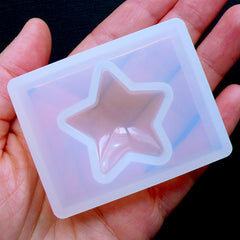 Kawaii Puffy Star Mold | Flexible Resin Mold | Decoden Cabochon Making | Clear Silicone Mould (33mm x 32mm)