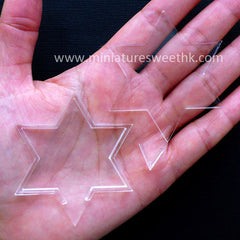 Liquid Shaker Mold | Star of David Bezel Mold for Waterfall Shaker Charm Making | Kawaii Epoxy Resin Crafts | Decoden Supplies (50mm x 59mm)